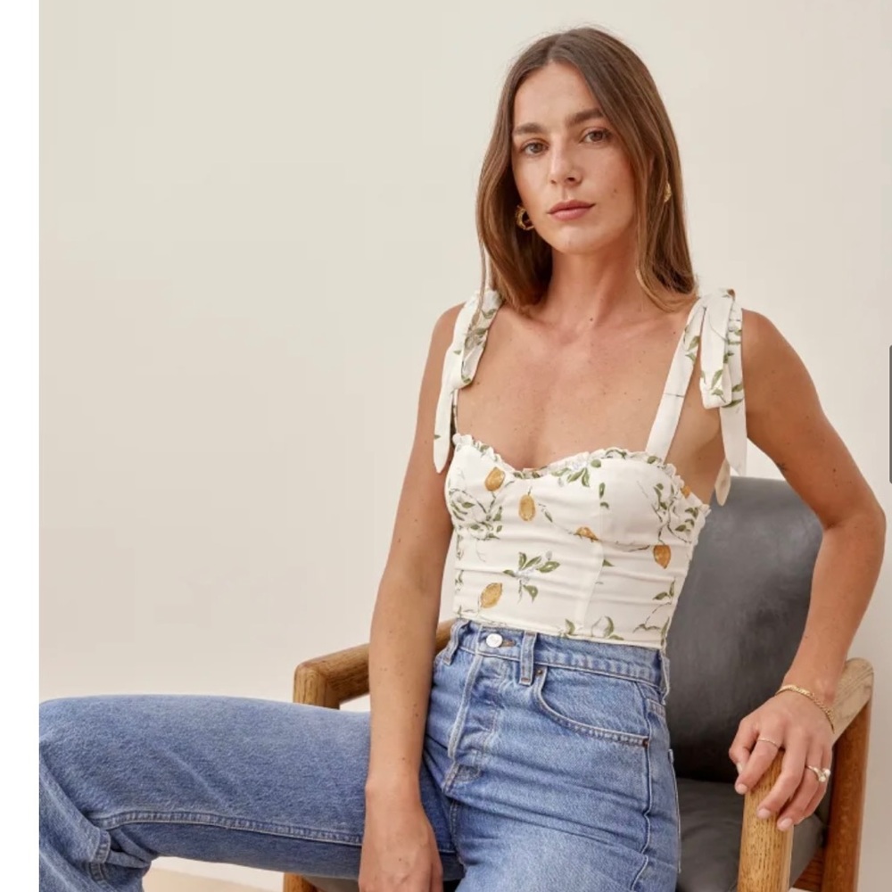 Reformation Lemon Blanca Top